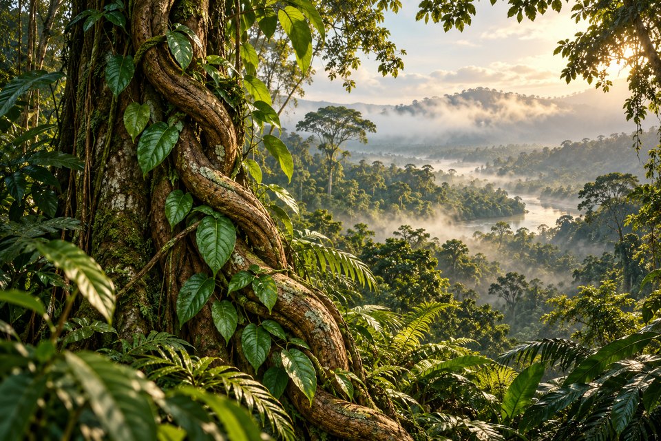 Artistic botanical illustration accompanying Ayahuasca: Meaning, Traditions, and Experiences