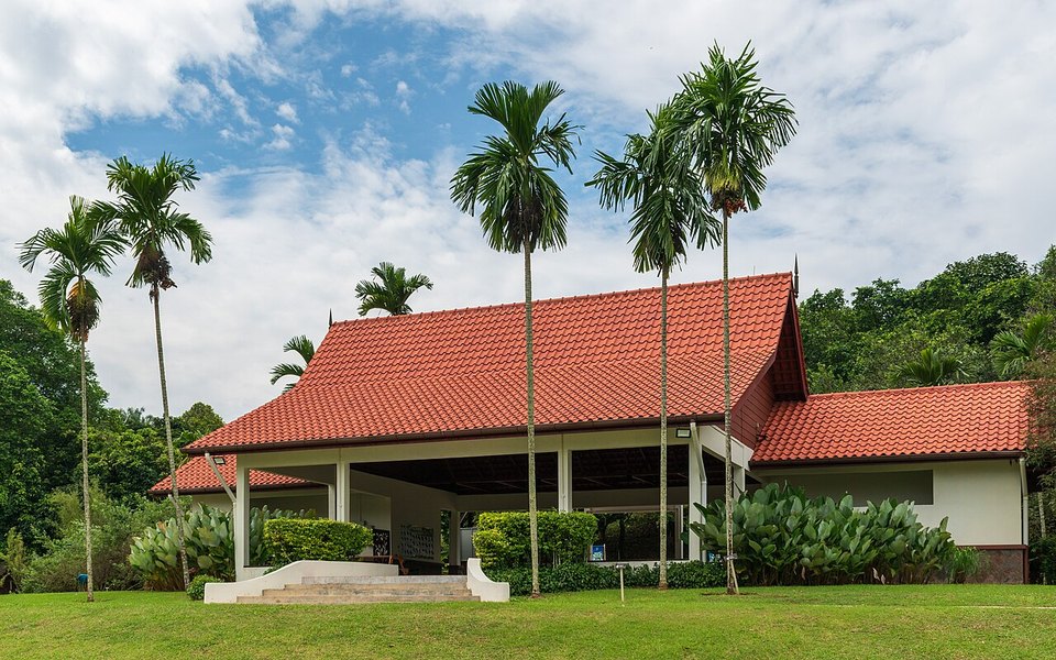 Ethnobotany pavilion at Putrajaya Botanical Gardens, Malaysia, photographed in July 2024