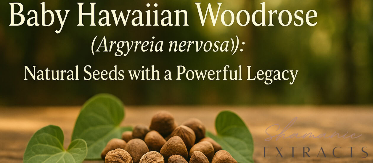 Baby Hawaiian Woodrose (Argyreia nervosa): Natural Seeds with a Powerful Legacy Baby Hawaiian Woodrose, also known by its botanical name Argyreia nervosa, is a climbing vine with heart-shaped leaves and velvety seed pods. Native to India but commonly associated with Hawaii and Madagascar, this plant is well-known for its powerful seeds and traditional use in […]
